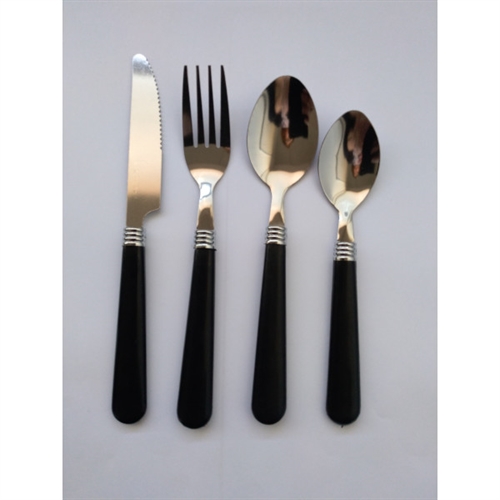 EXCELENT HOUSEWARE Bestick set, 4 delar, Svart