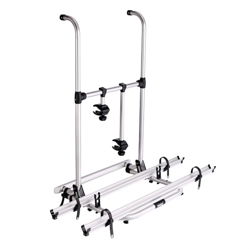 Thule Sport G2 Standard cykelhållare med två spår och vertikala stödbalkar för stabilitet.