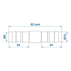 ProPlus rak skarv för vattenslang, 12 mm. 2 st.