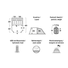 High Peak Paros 5, 5-personers familjetält