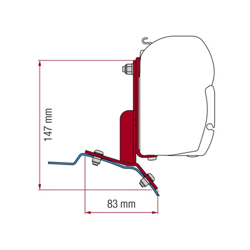 FIAMMA F35pro / F45 fästen för Ford Custom, 2 st.