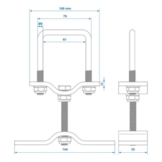 ProPlus Reservhjulshållare för 60 x 60 mm rör