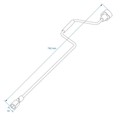 ProPlus Crank, 740 mm med 19 mm kardanknut