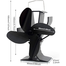 Ugnsfläkt med 4 blad och låg ljudnivå 