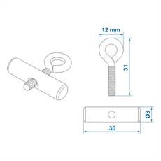 ProPlus Stoppblock för tältskenor, 8 - 10 mm. set om 2 st