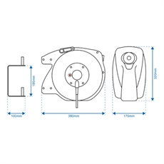 ProPlus kabelupprullare, automatisk upprullning, 15 m, 3 x 1,5 mm²
