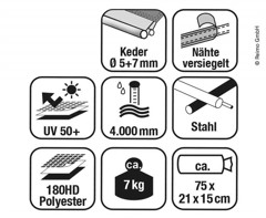 TECH-LINE Canopy Markis 285 x 240 cm och i flera höjder.