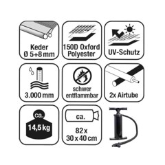 REIMO Tour Breeze Air S, Frittstående Förtält B:310 x D:380 x H:250-280 cm.