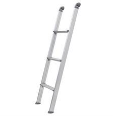 Aluminiumstege med flera steg, utformad för åtkomst till höga områden, cirka 138 cm hög.