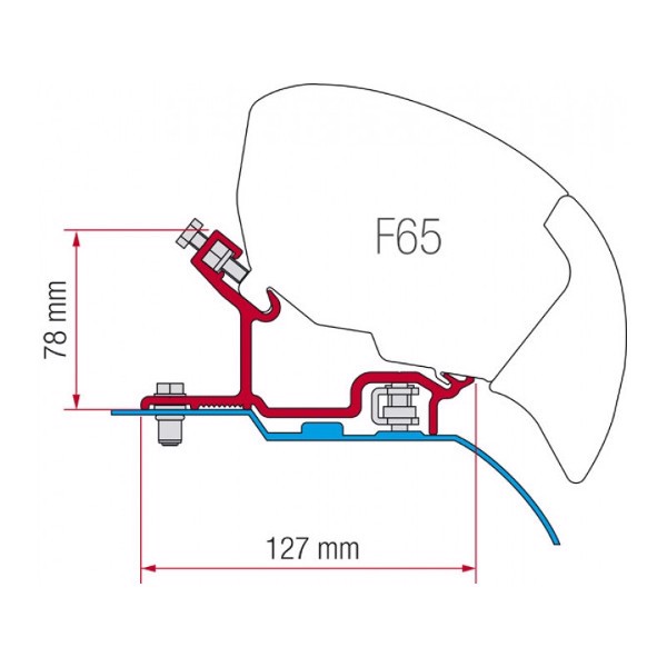 F65 fäste till  FIAT DUCATO H3, CITROËN JUMPER H3, PEUGEOT BOXER H3