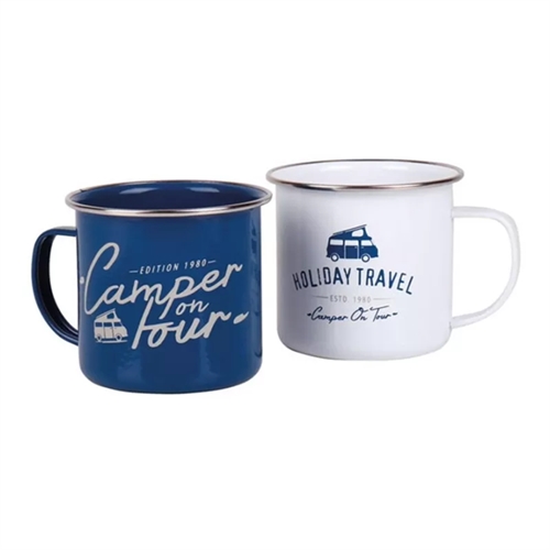 HOLIDAY TRAVEL Muggar, emaljerade, 2 st