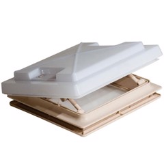 Topp till MPK Taklucka, modell 42, vit plast, ventilationsdesign, passar 40x40 cm öppning.