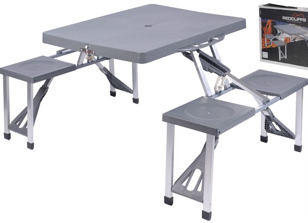 Picknickbord, 4 pers. Grått