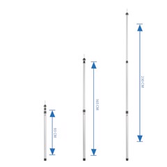 PROPLUS Tältstänger Teleskopiska 93 - 230 cm. 2 st