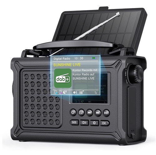 NÖDRADIO med DAB+, 12.000 mAh Powerbank, Bluetooth & handvev.