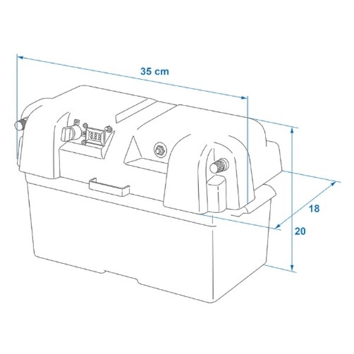 PROPLUS syrafast batterilåda inkl. 2xUSB och 1x12V uttag