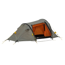 Wechsel Aurora 1-pers. tält i grön med orange detaljer, externt stångsystem och ingångstält.