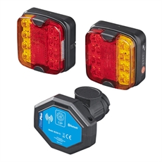 LED släpvagnsljus med magnet, rektangulära röda/gula ljus, Bluetooth-modul med 13P märkning.
