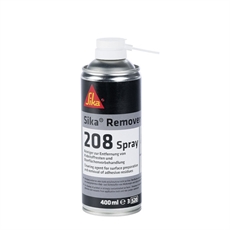 SIKA Remover 208 Sprayburk med silverfinish, svart etikett och spraymunstycke för ytbehandling.