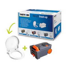 THETFORD Fresh-Up Kit för C250-C260 med toalettsits och avfallstank. Kompatibel med C250/C260-serien.