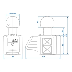 ProPlus Digital Ball Pressure Scale med vattenpass.